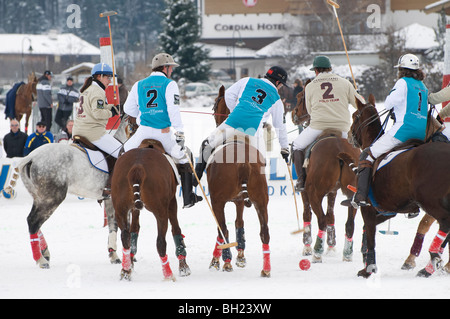 Snow polo, kitzbuhel, Autriche Banque D'Images