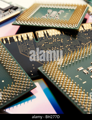 Close up of computer processeur processeur Intel Pentium Banque D'Images