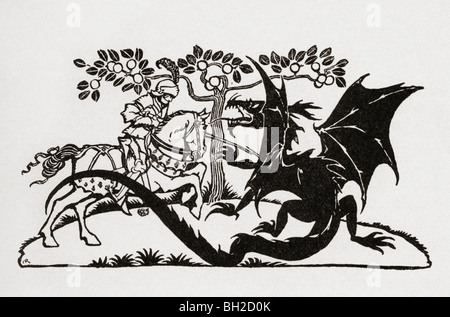 George et le Dragon. Le livre de contes anglais racontée par F.A. Steel Banque D'Images