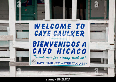 Caye Caulker, Belize Cayes du Nord,. Banque D'Images