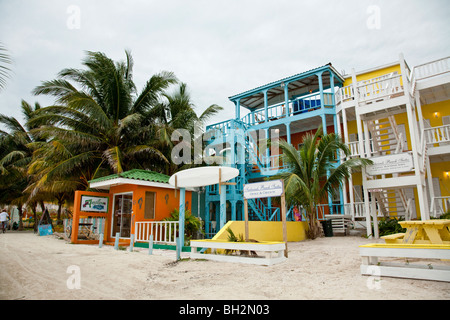 Caye Caulker, Belize Cayes du Nord,. Banque D'Images