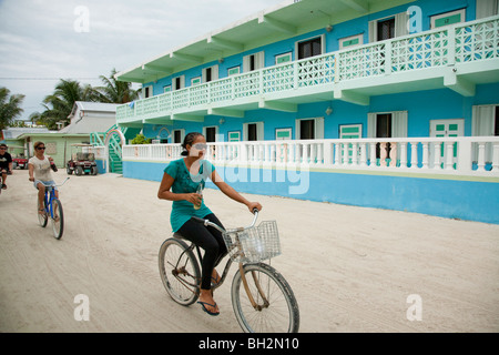 Caye Caulker, Belize Cayes du Nord,. Banque D'Images