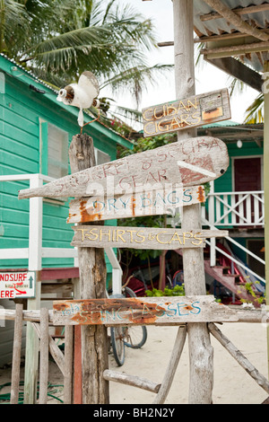 Caye Caulker, Belize Cayes du Nord,. Banque D'Images