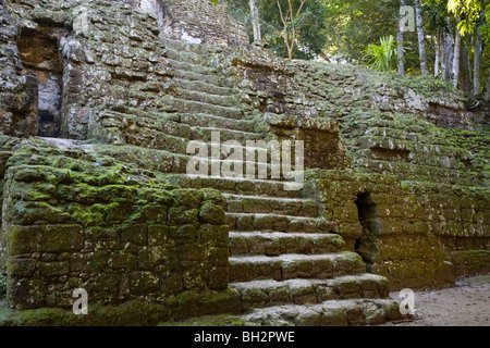 El Mundo Perdido, Le Monde perdu de construction au site archéologique de Tikal. Le Guatemala. Banque D'Images