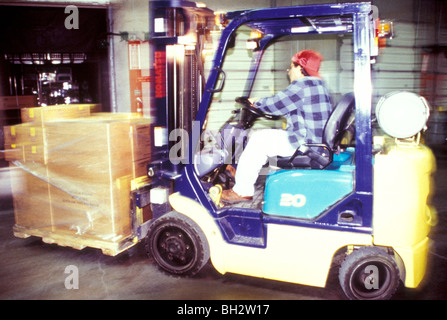 Palettes mobiles de chariot élévateur, États-Unis, 1992 Banque D'Images