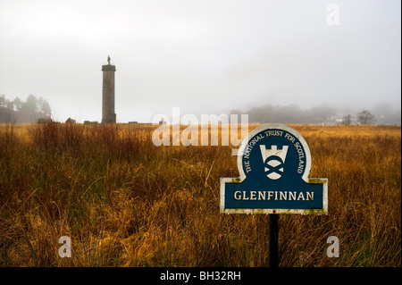 National Trust for Scotland, Glenfinnan Monument, Glenfinnan, Ecosse, Royaume-Uni. Banque D'Images