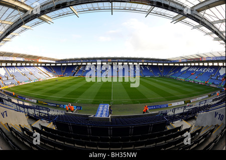 Voir l'intérieur de la King Power Stadium (officiellement connu comme le stade Walkers) Leicester. Accueil de Leicester City Football Club Banque D'Images