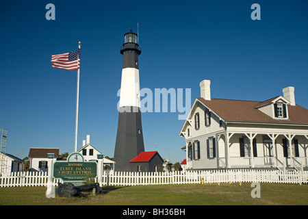 Géorgie - Tybee Historique Light Station sur Tybee Island près de Savannah Banque D'Images