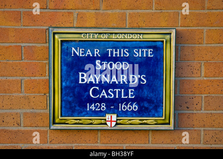 Inscrivez-vous pour le château de Baynard Blackfriars central London England UK Banque D'Images