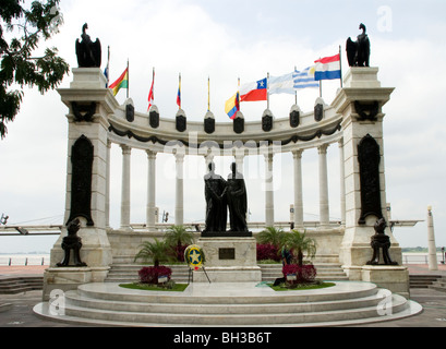 L'Équateur. La ville de Guayaquil. Monument à Simon Bolivar et Antonio José de Sucre. Banque D'Images