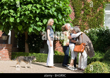 Visite des grands-parents Banque D'Images