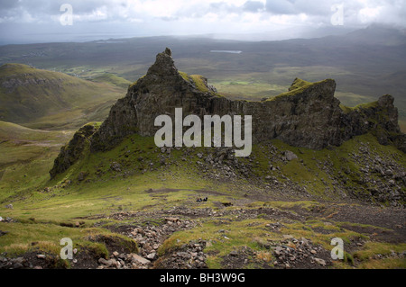 La Prison rock à Quirang sur l'île de Skye. Banque D'Images