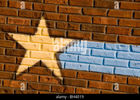 Star peint sur mur de brique à Nashville, Tennessee Banque D'Images