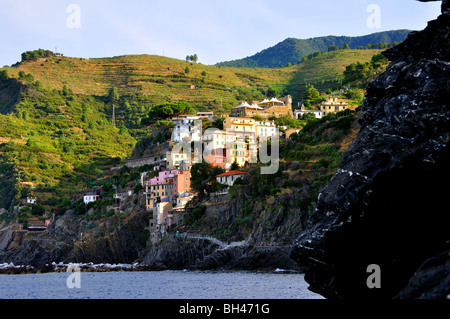 Riomaggiore Cinque Terre Ligurie Italie Banque D'Images