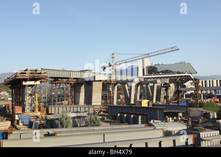 Construction de pont près de l'aéroport de Sochi, Russie Banque D'Images