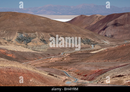 Salinas Grande, la Route 52, Province de Jujuy, Argentine Banque D'Images