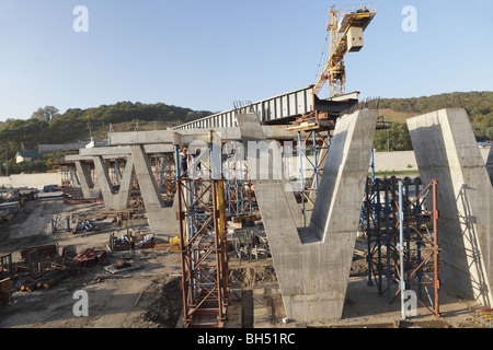 Construction de pont près de l'aéroport de Sochi, Russie Banque D'Images