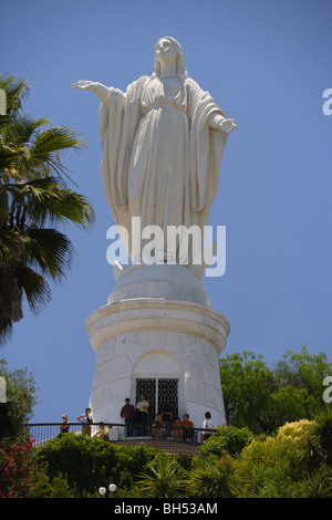 Statue Vierge Marie à Santiago, Chili Banque D'Images