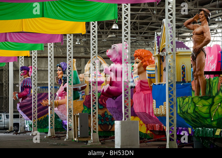 Les flotteurs à Mardi Gras World, La Nouvelle-Orléans, Louisiane Banque D'Images