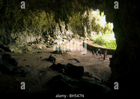 Liang Bua, la grotte où l'Homo floresiensis (le 'hobbit') a été découvert, près de Ruteng, Flores, en Indonésie. Pas de monsieur Banque D'Images