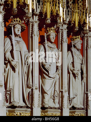 La cathédrale de York : le choeur écran montrant les rois d'Angleterre. Banque D'Images