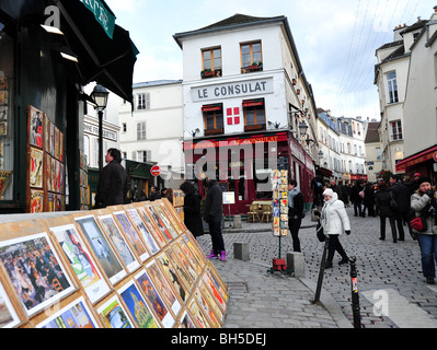 Paris Montmartre Place du Tertre Banque D'Images