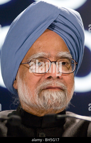 Premier Ministre de l'Inde, Dr Manmohan Singh Photo par Julio Etchart Banque D'Images