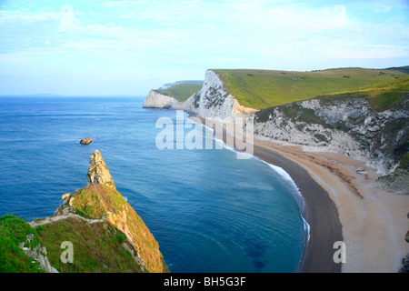 À l'ouest vers Swyre la tête, Durdle Door, Dorset. La Côte Jurassique, en Angleterre. Banque D'Images