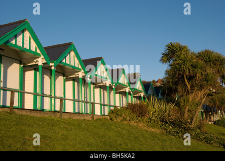Cabines de plage à la baie de Langland, Gower, Nouvelle-Galles du Sud Banque D'Images