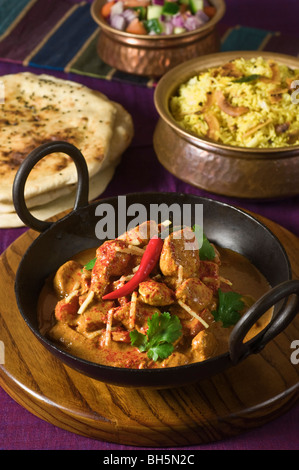 Poulet tikka masala curry balti indiens la Banque D'Images