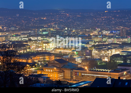 Vue de UHLANDSHOEHE, PAYSAGE URBAIN, Stuttgart, Bade-wurtemberg, Allemagne Banque D'Images