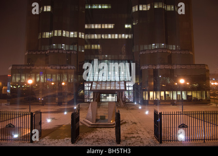 Salford Quays au crépuscule en hiver, le Grand Manchester UK Banque D'Images