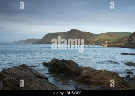 Deuxième jetée de la vallée et le littoral, la péninsule de Fleurieu, Australie du Sud Banque D'Images