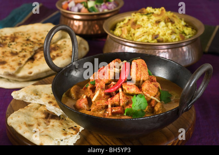 Poulet tikka masala curry balti indiens la Banque D'Images