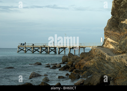 Deuxième jetée de la vallée et le littoral, la péninsule de Fleurieu, Australie du Sud Banque D'Images