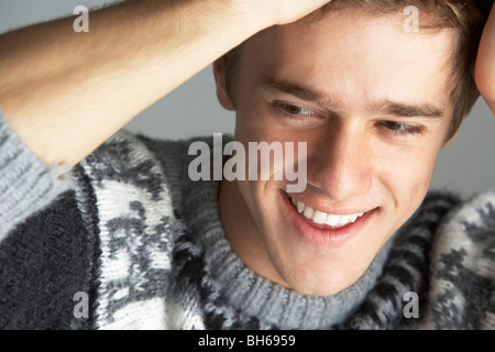 Portrait of Young Man Wearing Jumper Banque D'Images