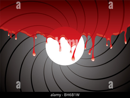 Résumé canon à l'intérieur avec du sang dribble background Banque D'Images