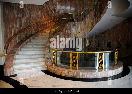 Escalier de l'hôtel chic à Dalian, Chine Banque D'Images