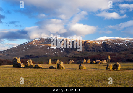 Cercle de pierres de Castlerigg Stone Circle, Keswick, Cumbria, Royaume-Uni. Banque D'Images