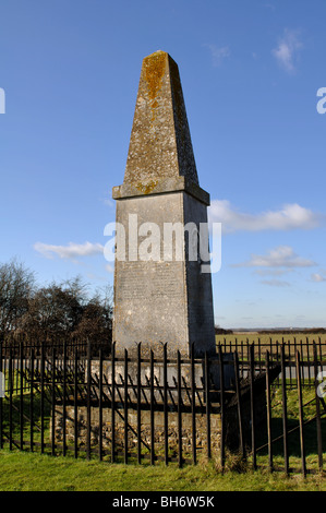 John Hampden Monument à Chalgrove bataille, Oxfordshire, England, UK Banque D'Images
