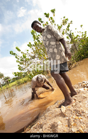 L'exploitation des mines de diamants dans le district de Kono Sierra Leone Banque D'Images