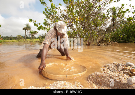 L'exploitation des mines de diamants dans le district de Kono Sierra Leone Banque D'Images