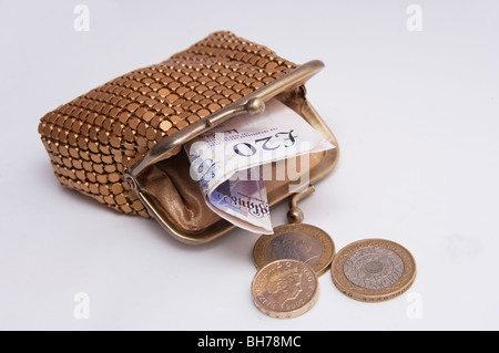 Or Financial concept sac à main, les pièces de monnaie Note Banque D'Images