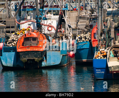 La Nouvelle-Écosse, Yarmouth, bateaux de pêche commerciale à quai dans le port de Yarmouth Banque D'Images