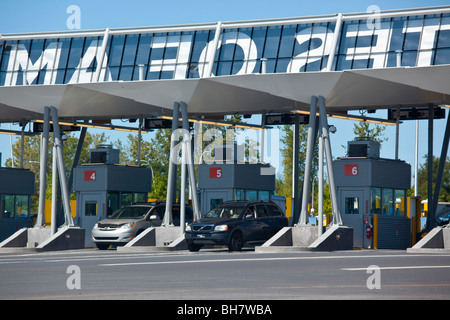 Passage de la frontière Champlain entre les États-Unis et le Canada Banque D'Images