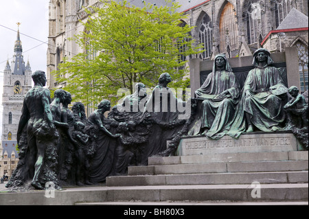 La Cathédrale Saint-Bavon Gand Belgique Banque D'Images