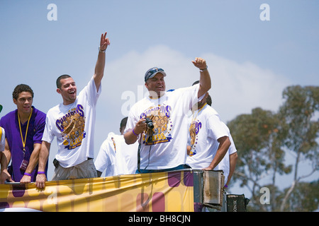 La revue de la victoire pour 2009 champion NBA Los Angeles Lakers, le 16 juin, 2009 Banque D'Images