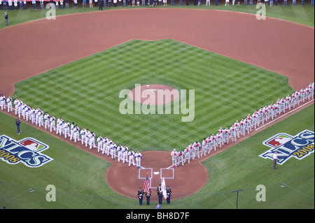 La cérémonie d'ouverture de la série de championnat de la Ligue nationale (CLN), le Dodger Stadium, Los Angeles, CA le 12 octobre 2008 Banque D'Images