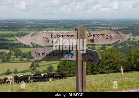 Enseigne sur le Wessex Ridgeway dans Dorset England UK Banque D'Images