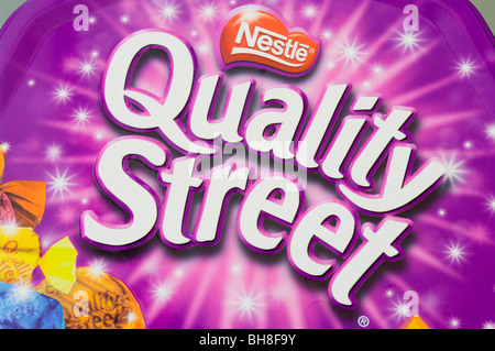 Quality Street Nestlé Couvercle étain Banque D'Images